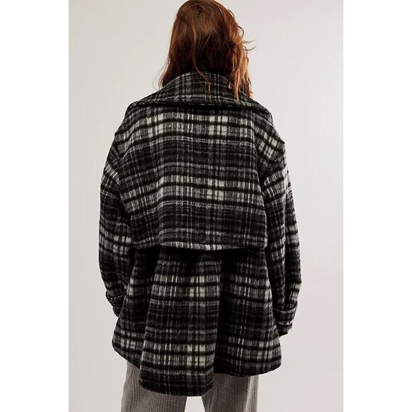 FREE PEOPLE Highlands Wool Peacoat / Salt & Pepper - Picture 2 of 8
